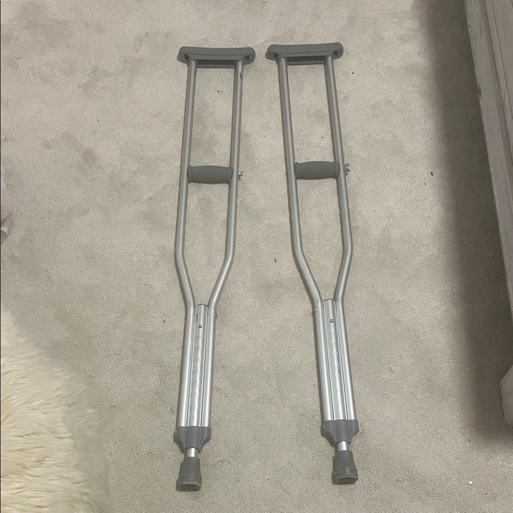 Adjustable Silver Crutches